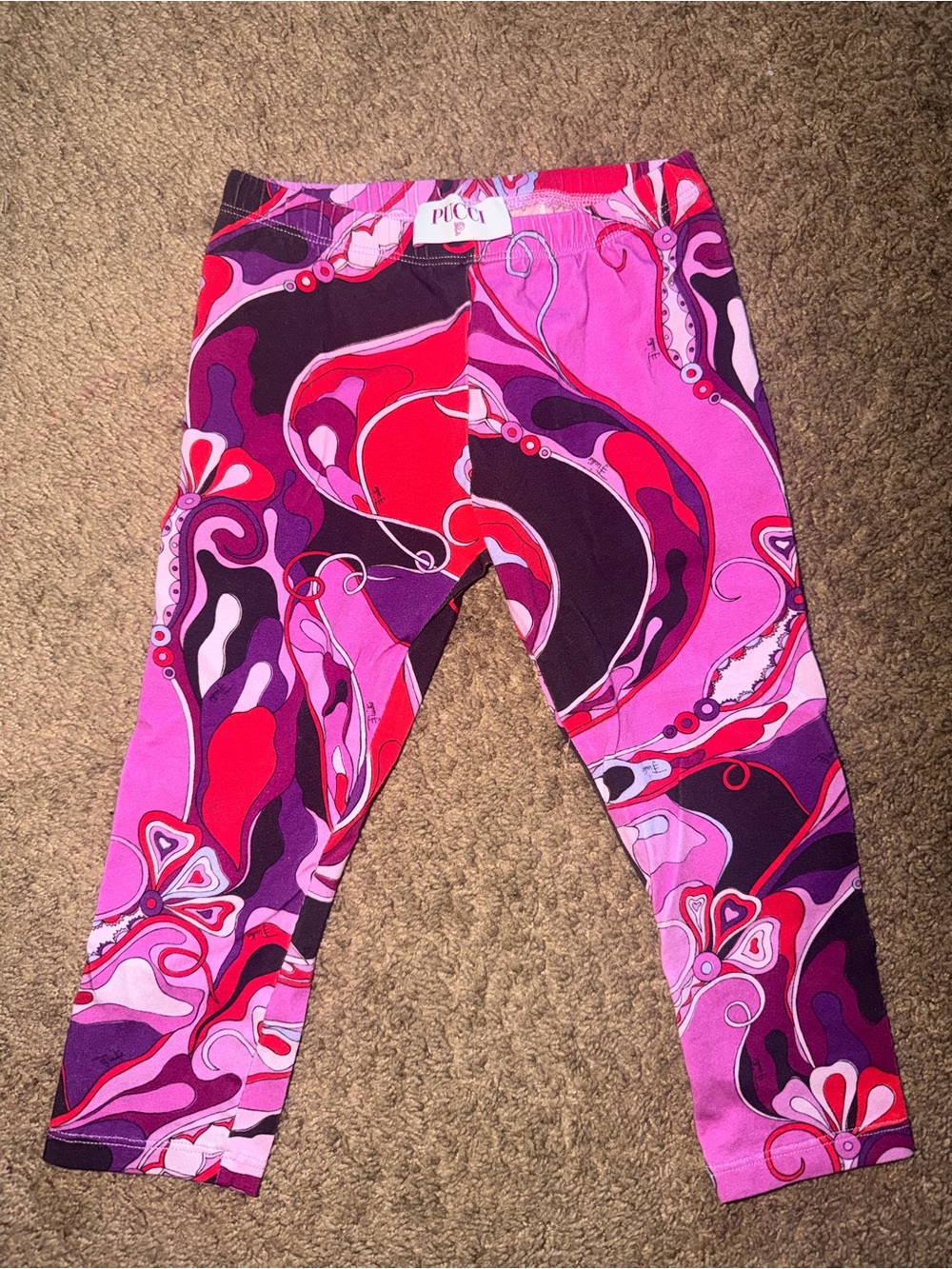 Emilio Pucci Pink & Purple Abstract Print Leggings